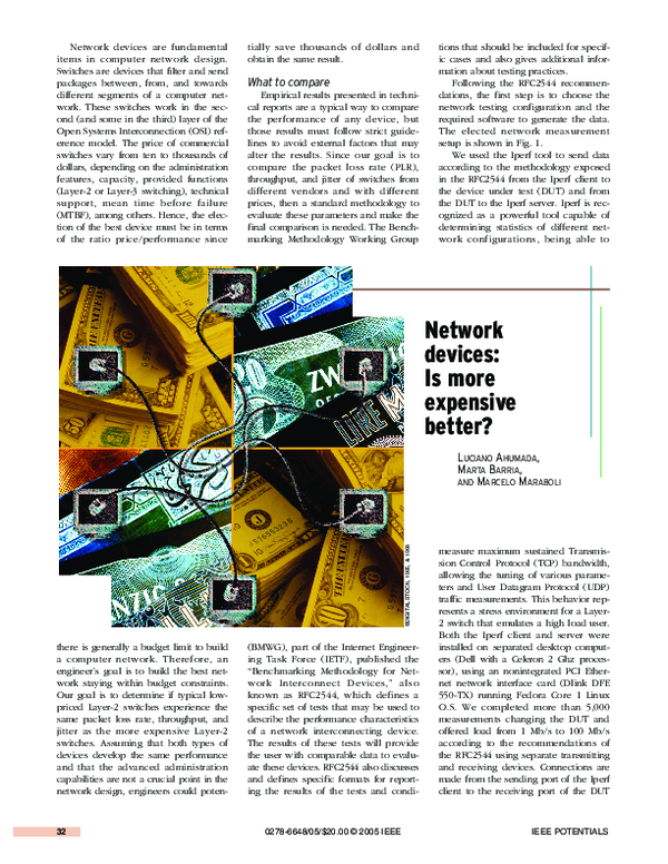 (PDF) Network devices: is more expensive better?