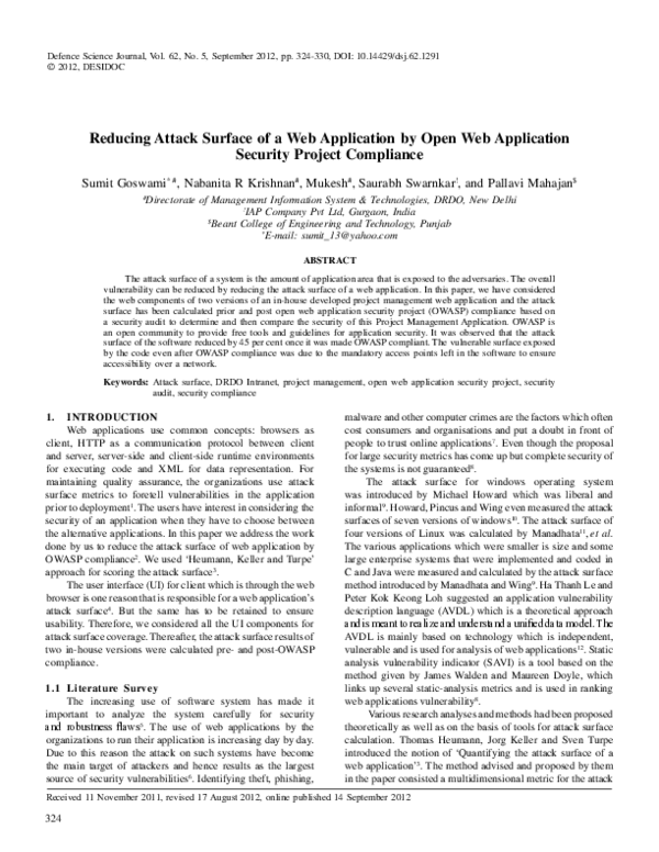 (PDF) Reducing Attack Surface of a Web Application by Open Web ...