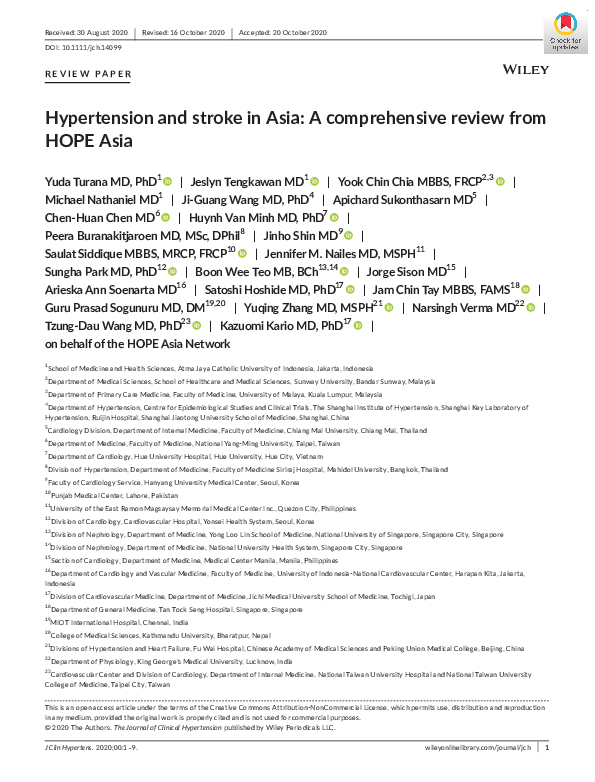 (PDF) Hypertension and stroke in Asia: A comprehensive review from HOPE ...