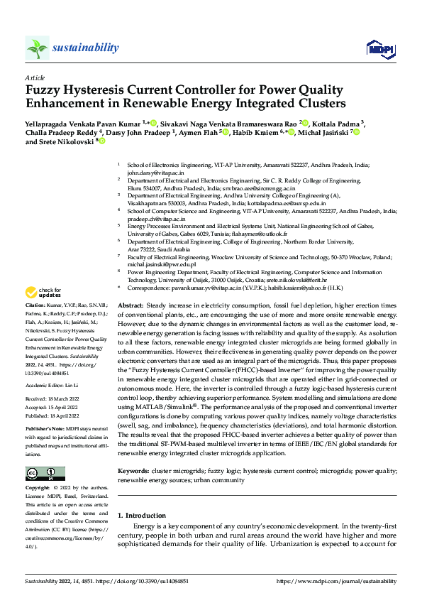 (PDF) Fuzzy Hysteresis Current Controller for Power Quality Enhancement ...