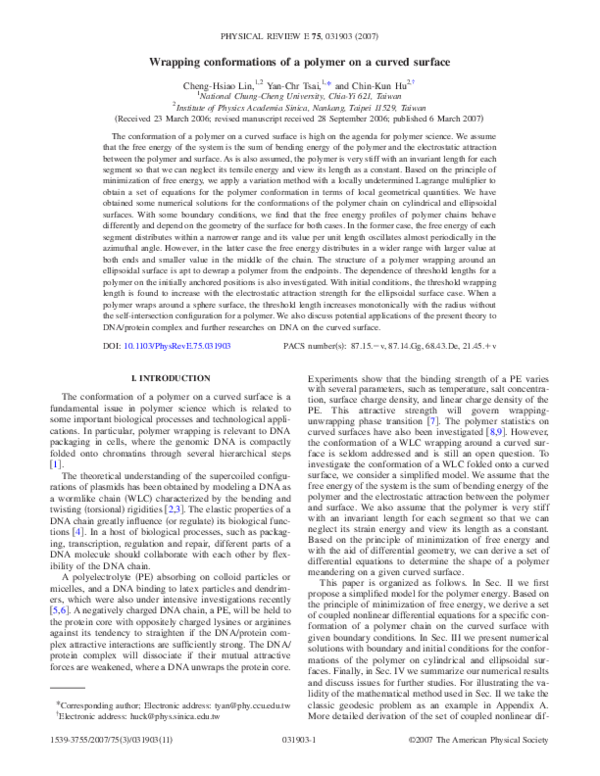 (PDF) Wrapping conformations of a polymer on a curved surface