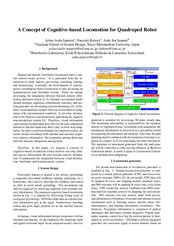 (PDF) A Concept of Cognitive-based Locomotion for Quadruped Robot