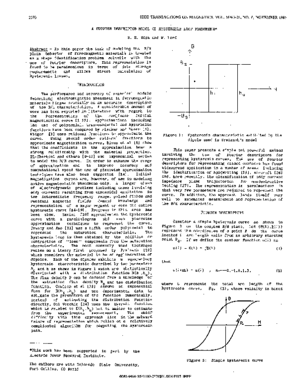 (PDF) A Fourier descriptor model of hysteresis loop phenomena