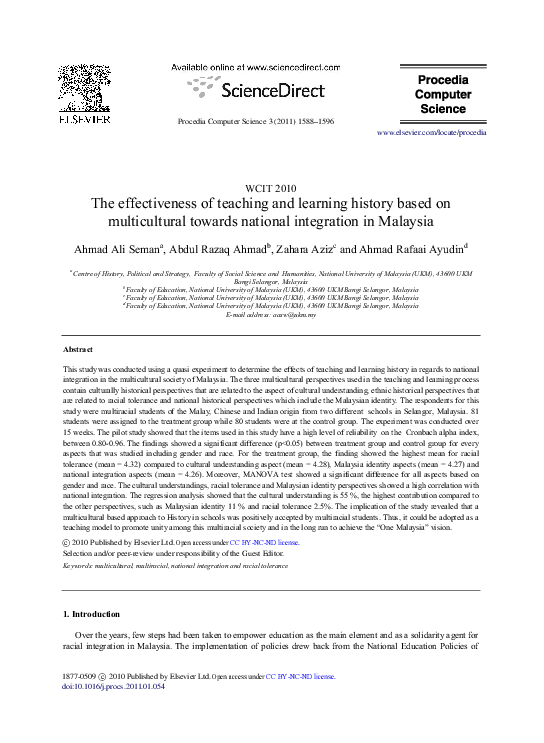 (PDF) The effectiveness of teaching and learning history based on ...