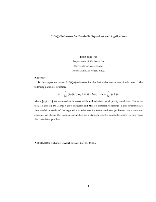 (PDF) L2, µ (Q)-estimates for parabolic equations and applications