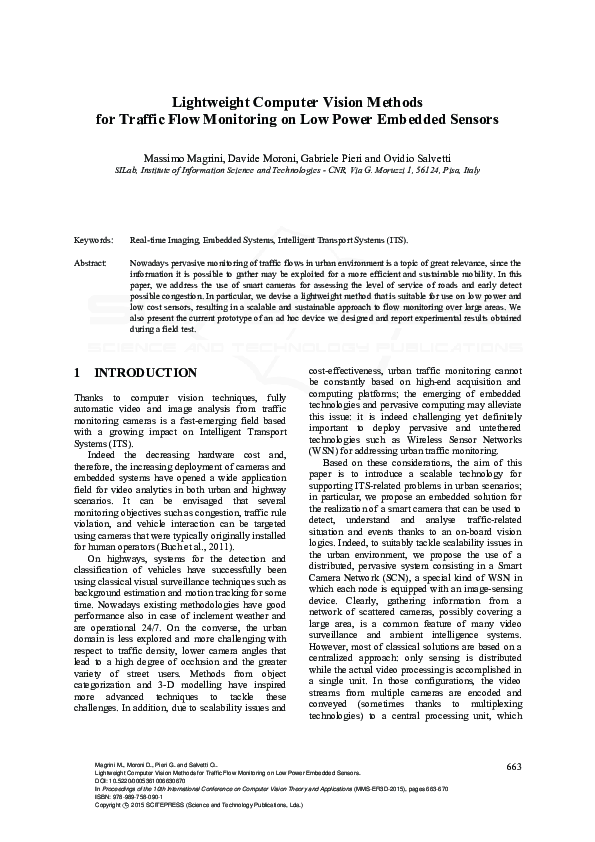 (PDF) Lightweight Computer Vision Methods for Traffic Flow Monitoring ...