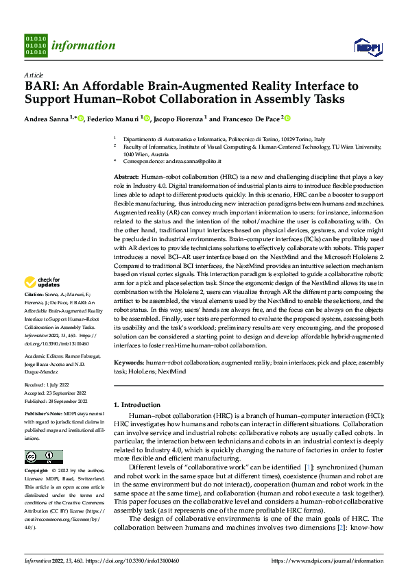 (PDF) BARI: An Affordable Brain-Augmented Reality Interface to Support ...