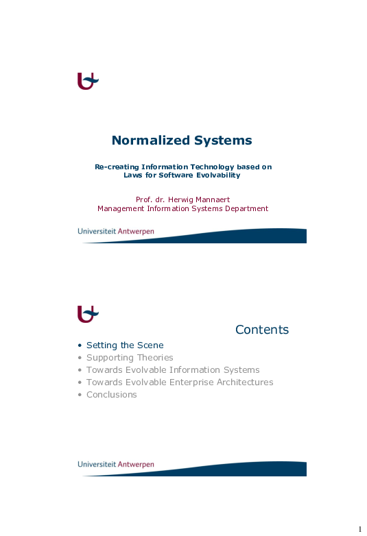 (PDF) Normalized systems: re-creating information technology based on ...