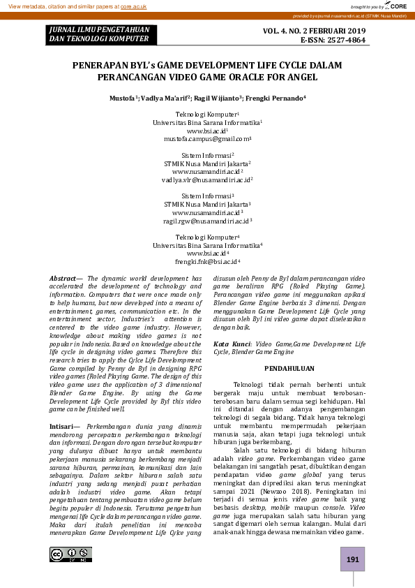(PDF) PENERAPAN BYL’s GAME DEVELOPMENT LIFE CYCLE DALAM PERANCANGAN ...