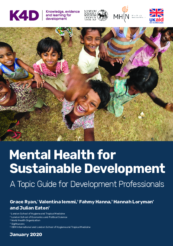 (PDF) Mental Health for Sustainable Development: A Topic Guide for ...