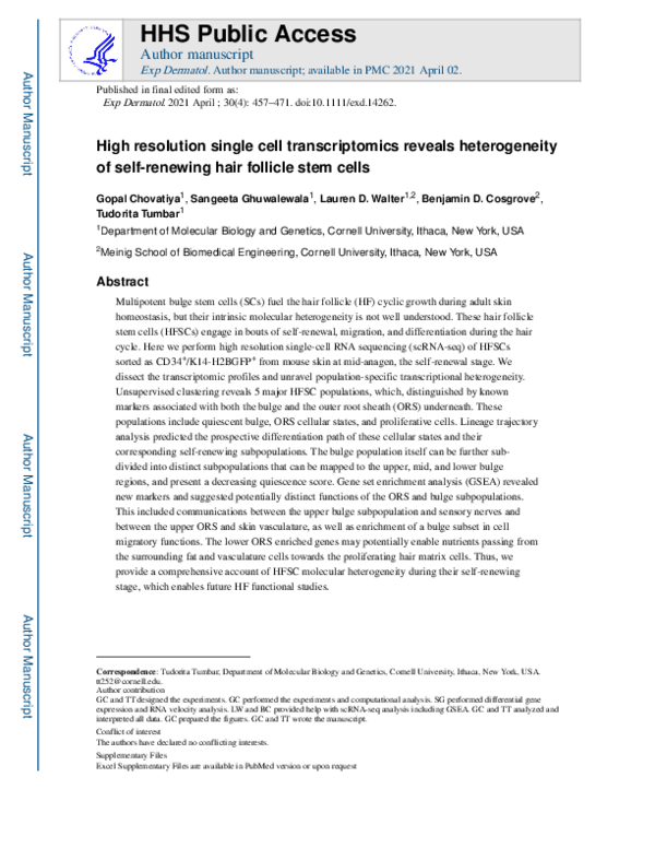 (PDF) High‐resolution single‐cell transcriptomics reveals heterogeneity ...