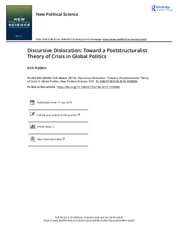 (PDF) Discursive Dislocation: Toward a Poststructuralist Theory of ...