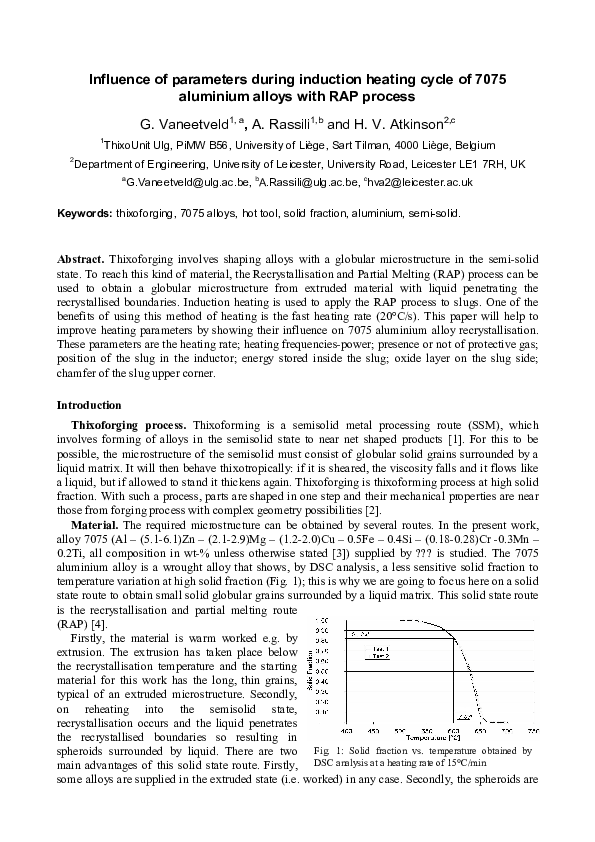 (PDF) Influence of Parameters during Induction Heating Cycle of 7075