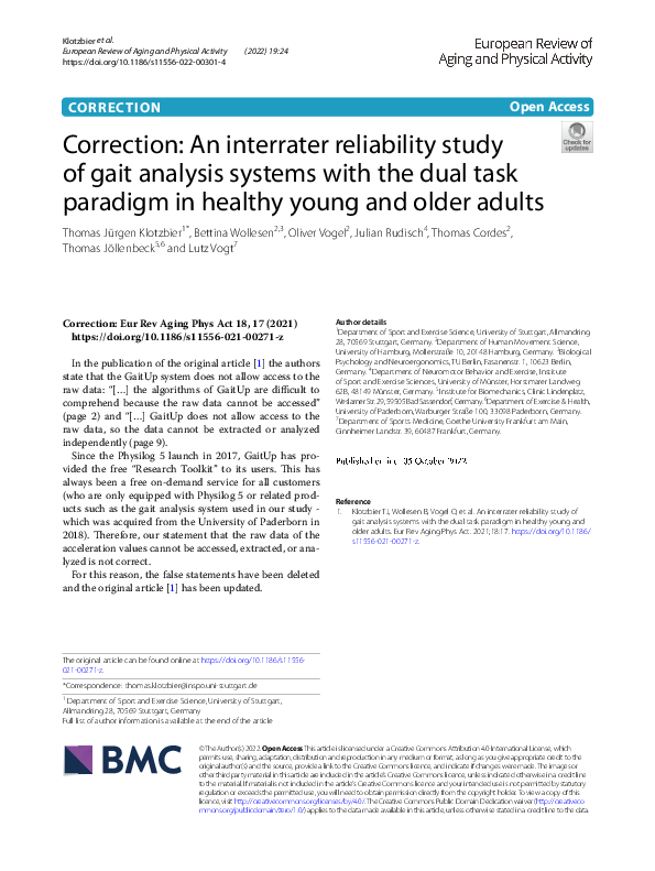 (PDF) Correction: An interrater reliability study of gait analysis ...