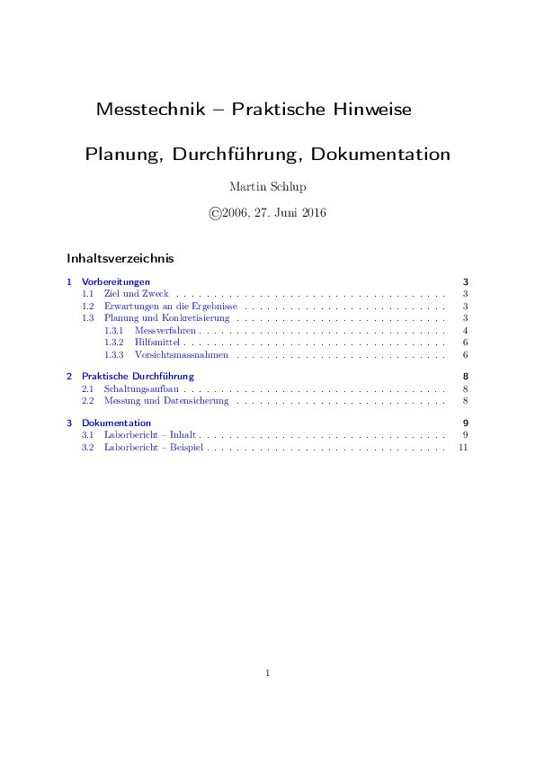 (PDF) Messtechnik – Praktische Hinweise zur Planung, Durchführung und ...