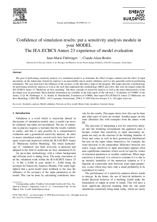 (PDF) Confidence of simulation results: put a sensitivity analysis ...