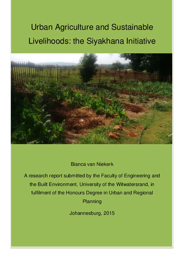 (PDF) Urban Agriculture and Sustainable Livelihoods: the Siyakhana ...