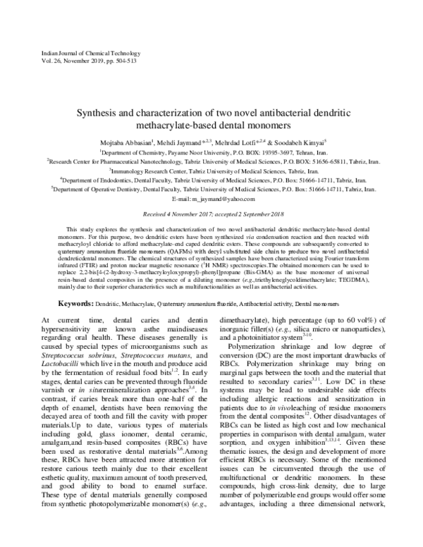 (PDF) Synthesis and characterization of two novel antibacterial ...