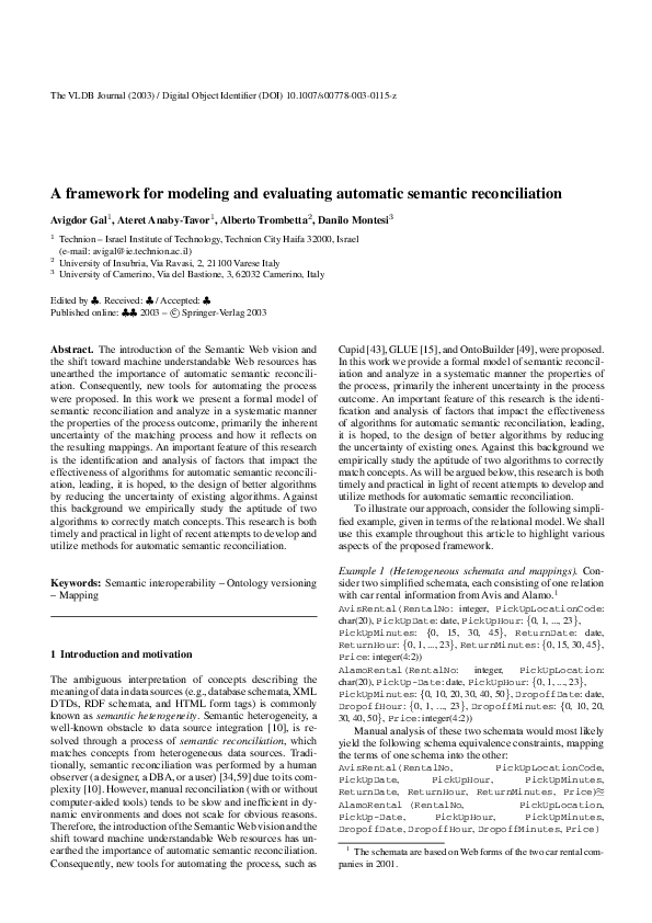 (PDF) A framework for modeling and evaluating automatic semantic ...