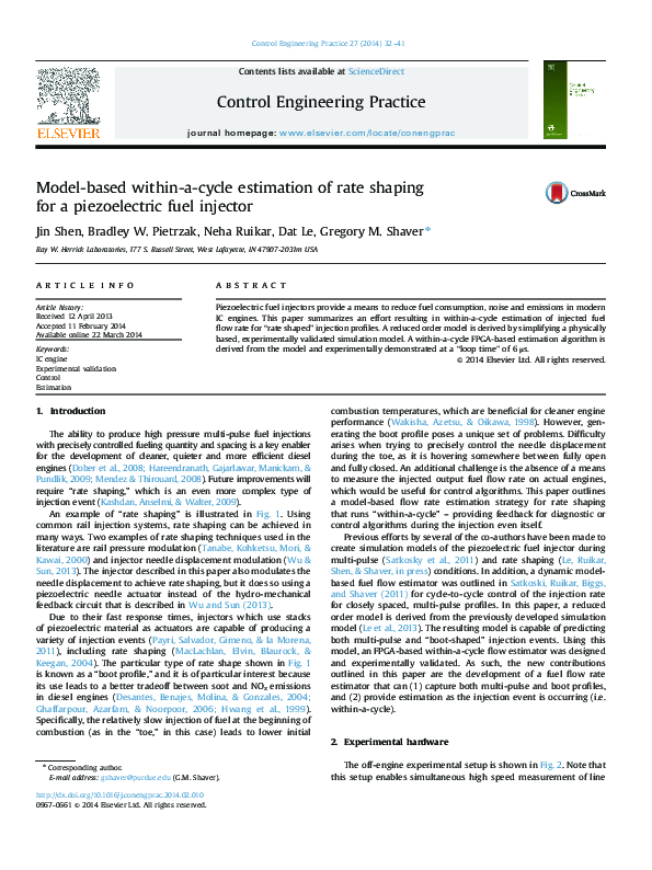 (PDF) Model-based within-a-cycle estimation of rate shaping for a ...