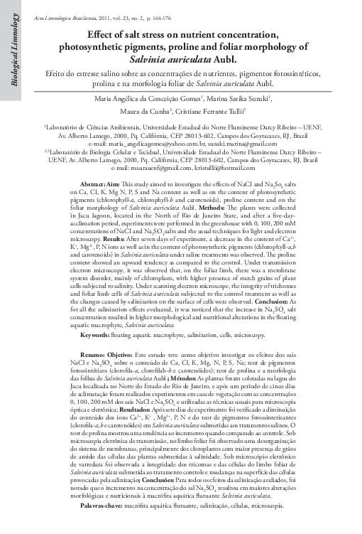 (PDF) Effect of salt stress on nutrient concentration, photosynthetic ...