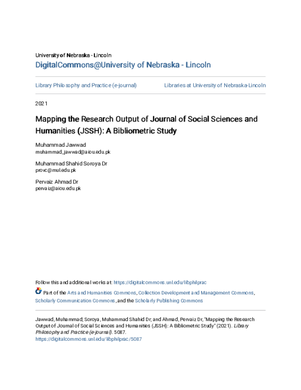 (PDF) Mapping the Research Output of Journal of Social Sciences and ...