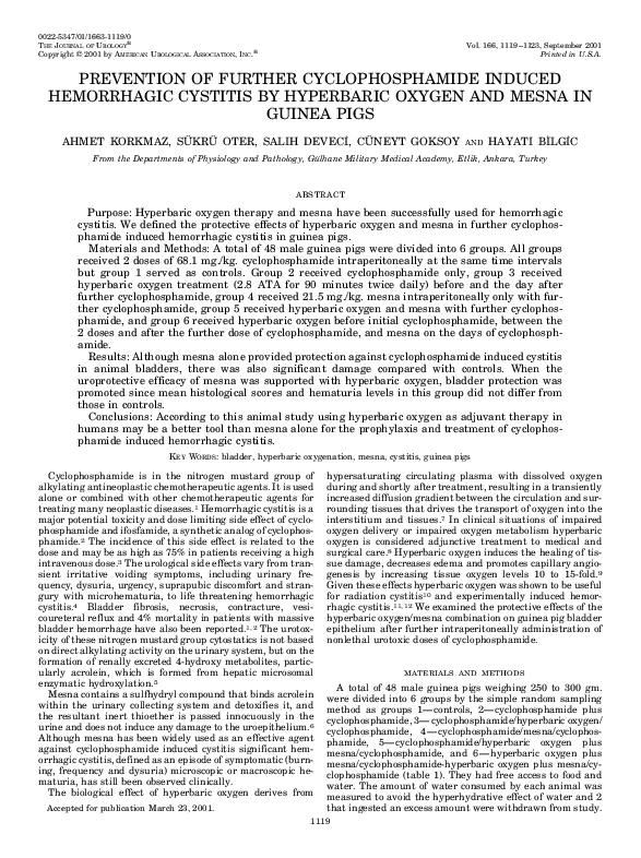 Image result for (PDF) Prevention of Further Cyclophosphamide Induced Hemorrhagic ...