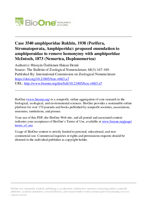 (PDF) Case 3540 amphiporidae Rukhin, 1938 (Porifera, Stromatoporata ...
