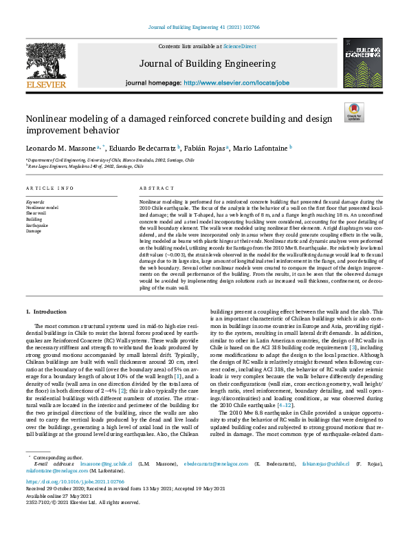 (PDF) Nonlinear modeling of a damaged reinforced concrete building and ...