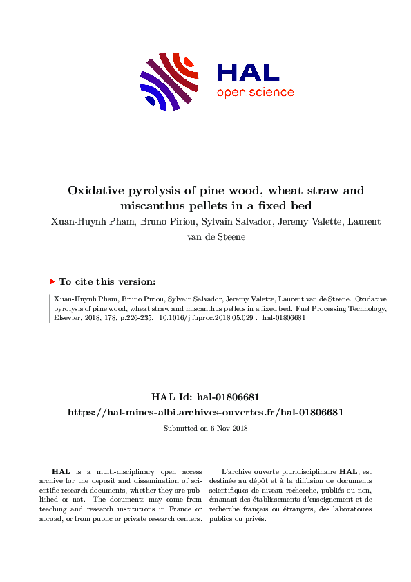 (PDF) Oxidative pyrolysis of pine wood, wheat straw and miscanthus ...