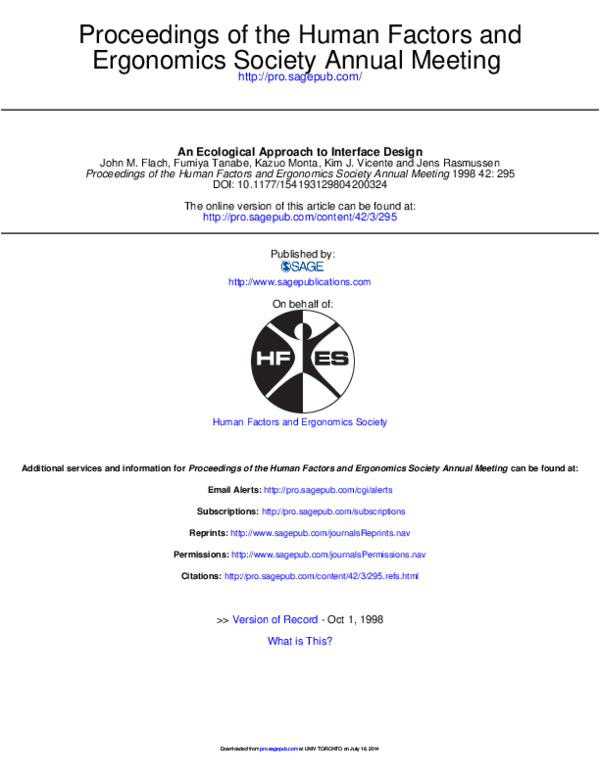 (PDF) An Ecological Approach to Interface Design