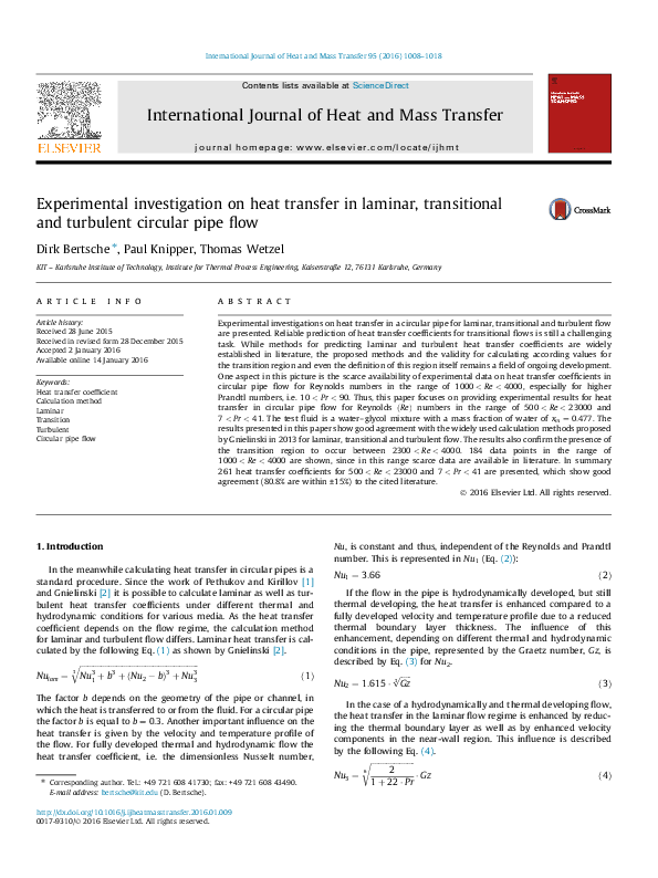 (PDF) Experimental Investigation on Heat Transfer in a Prismatic ...