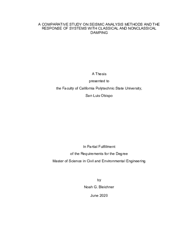 (PDF) A Comparative Study on Seismic Analysis Methods and the Response ...