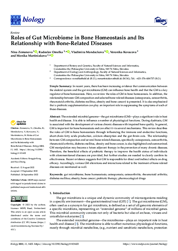 (PDF) Roles of Gut Microbiome in Bone Homeostasis and Its Relationship ...