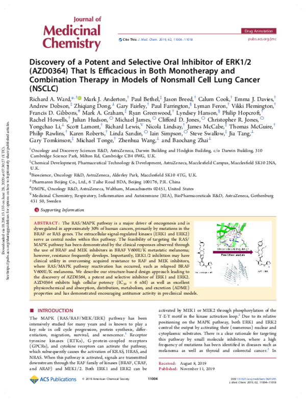 (PDF) Discovery of a Potent and Selective Oral Inhibitor of ERK1/2 ...