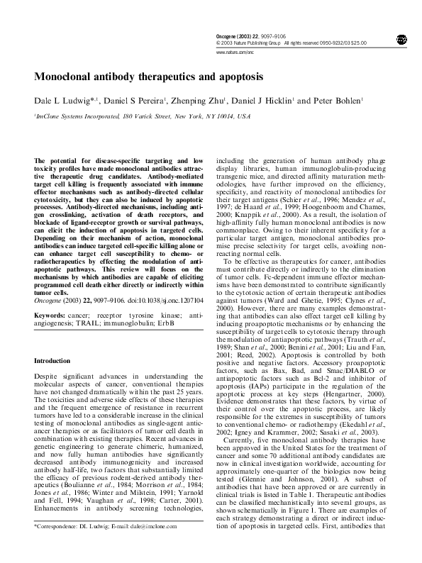 (PDF) Monoclonal antibody therapeutics and apoptosis