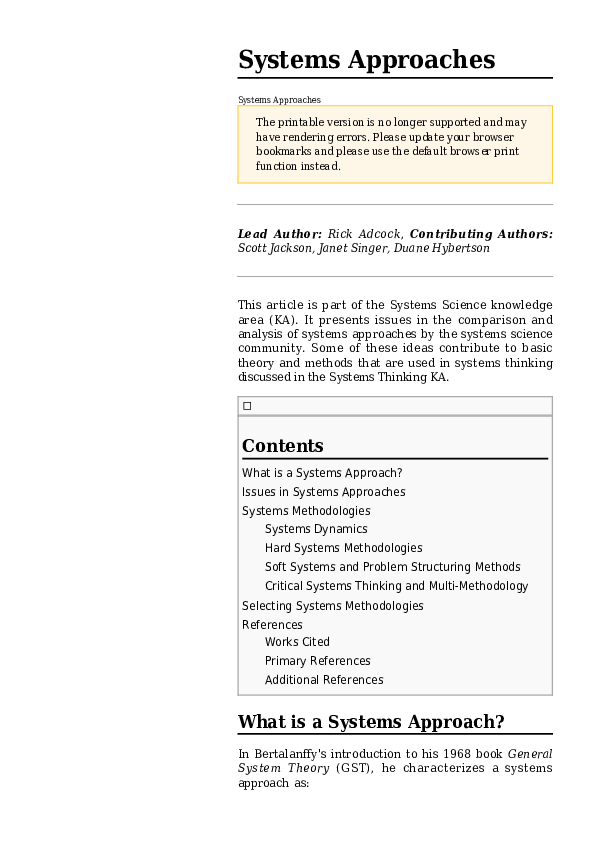 (PDF) Systems Approaches-SEBoK