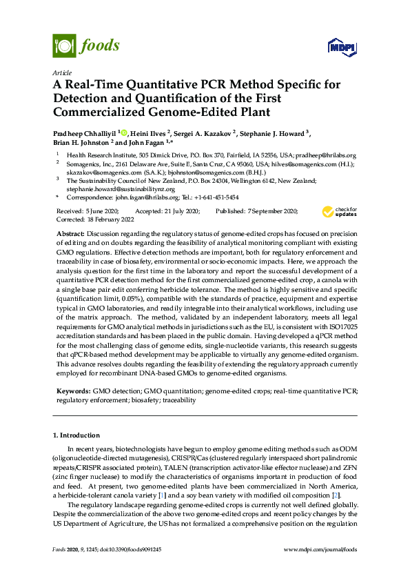 (PDF) A Real-Time Quantitative PCR Method Specific for Detection and ...