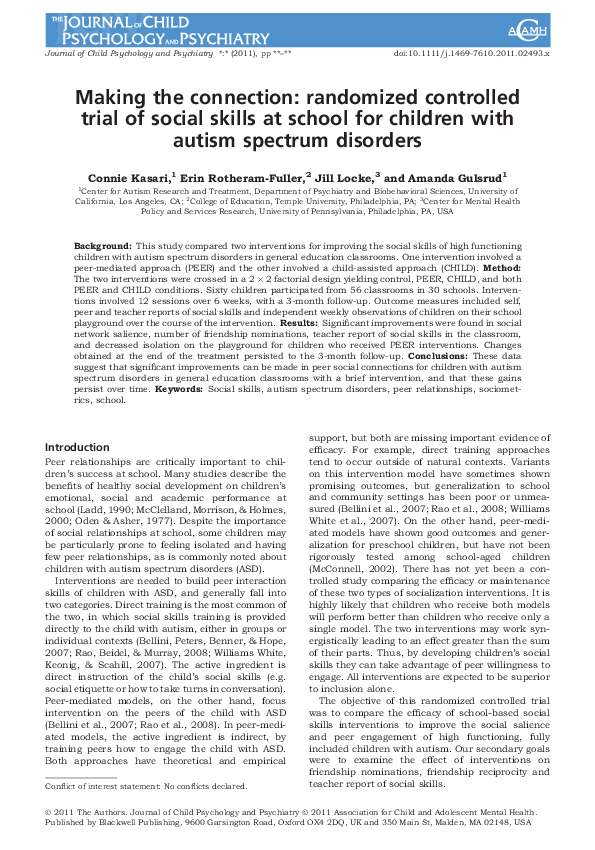 (PDF) Making the connection: randomized controlled trial of social ...