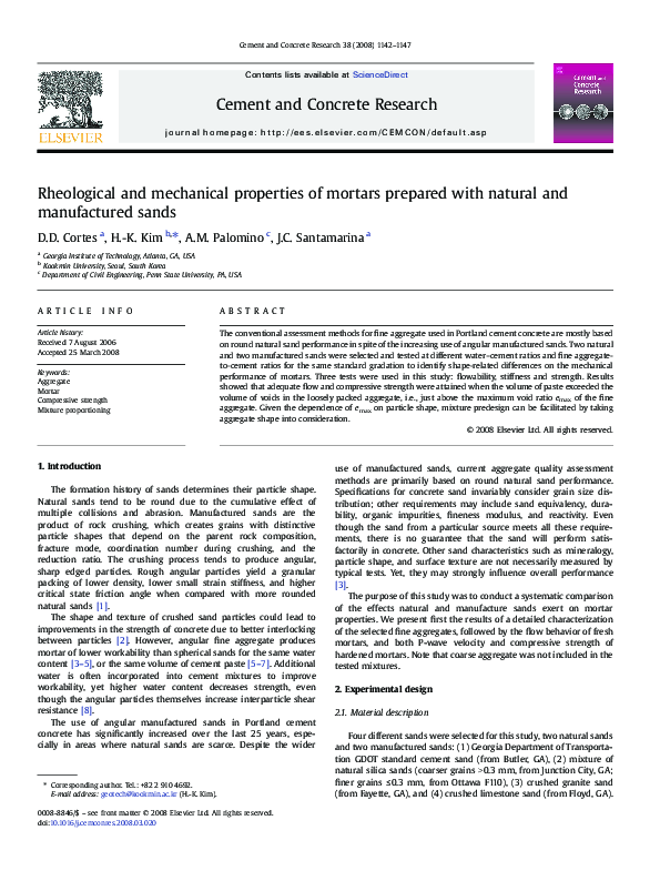 (PDF) Rheological and mechanical properties of mortars prepared with ...