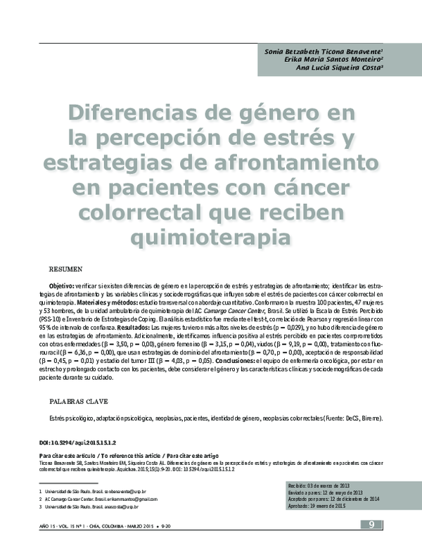 (PDF) Gender Differences in Perceived Stress and Coping Strategies ...