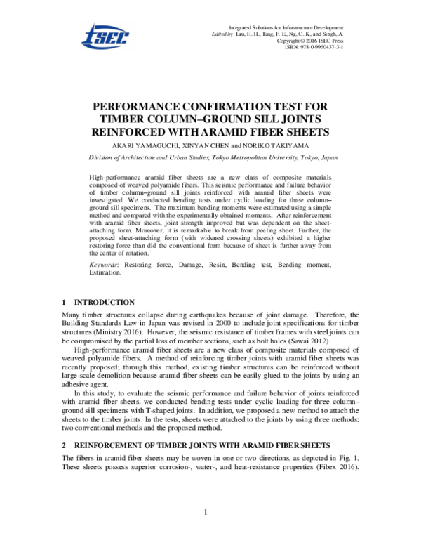 (PDF) Performance Confirmation Test for Timber Column–Ground Sill ...