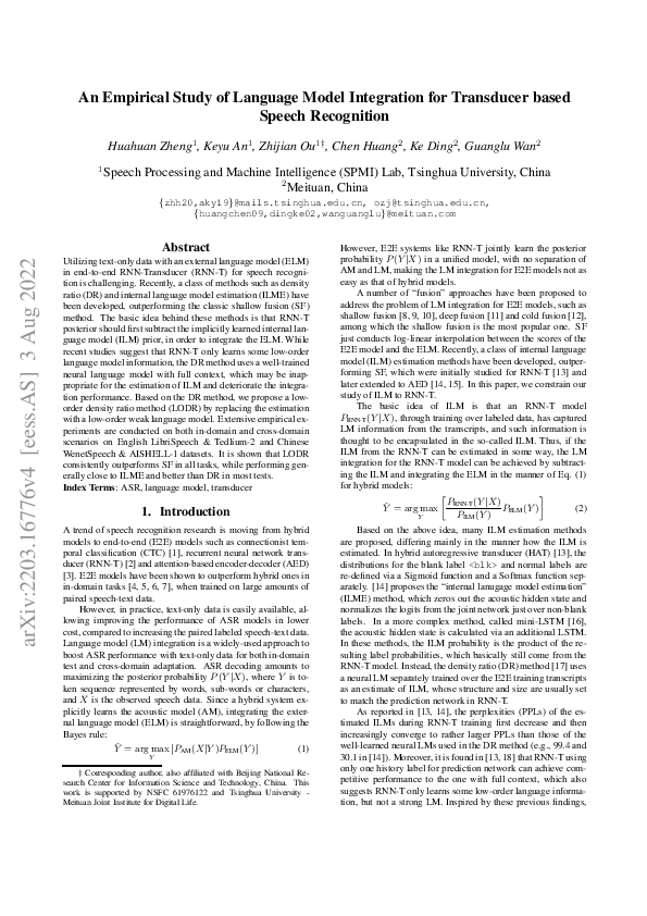 (PDF) An Empirical Study of Language Model Integration for Transducer ...