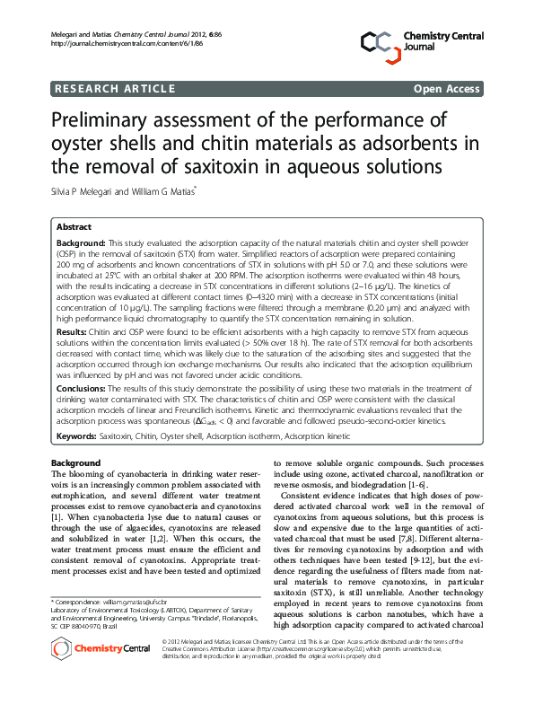 (PDF) Preliminary assessment of the performance of oyster shells and ...