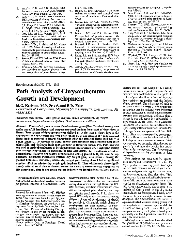 (PDF) Path Analysis of Chrysanthemum Growth and Development Royal