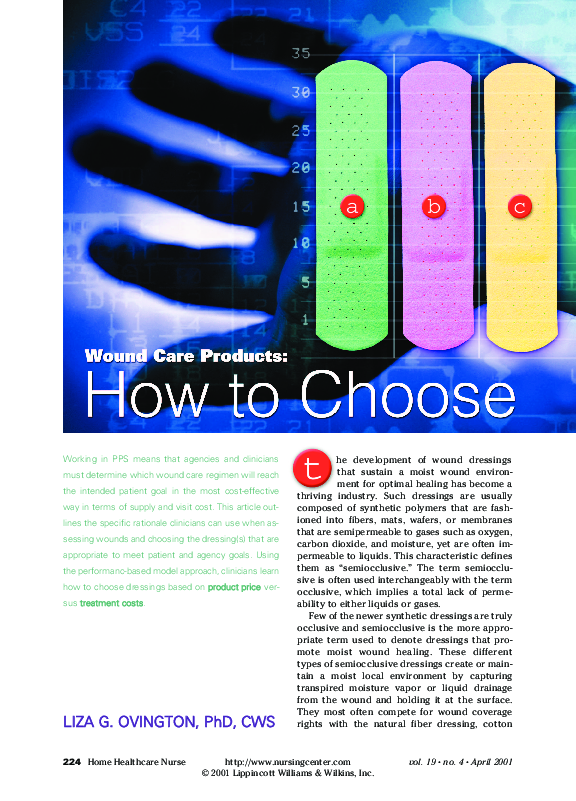 (PDF) Wound Care Products How to Choose Liza Ovington Academia.edu