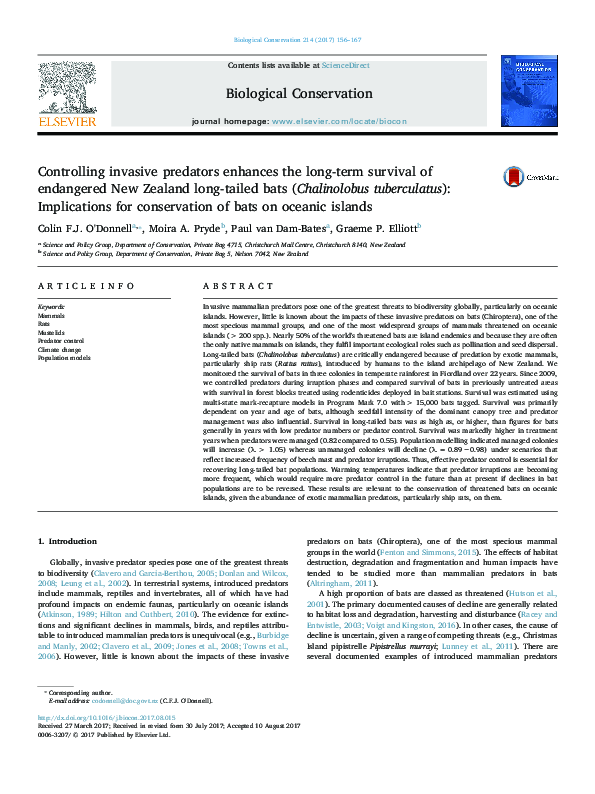 (PDF) Controlling invasive predators enhances the long-term survival of ...