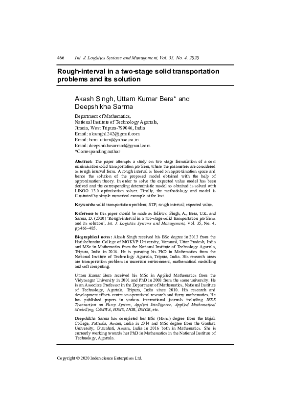 (PDF) Rough-interval in a two-stage solid transportation problems and ...