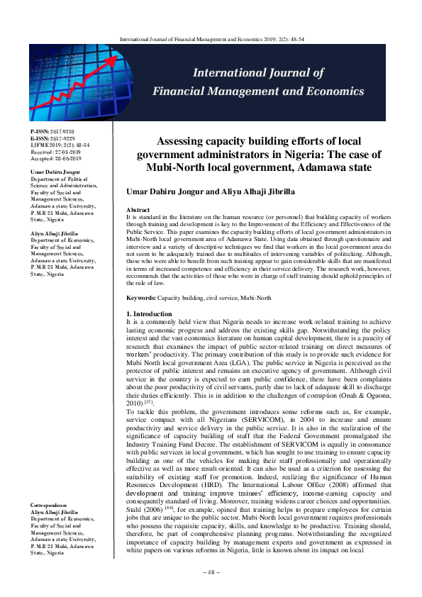 (PDF) Assessing capacity building efforts of local government ...