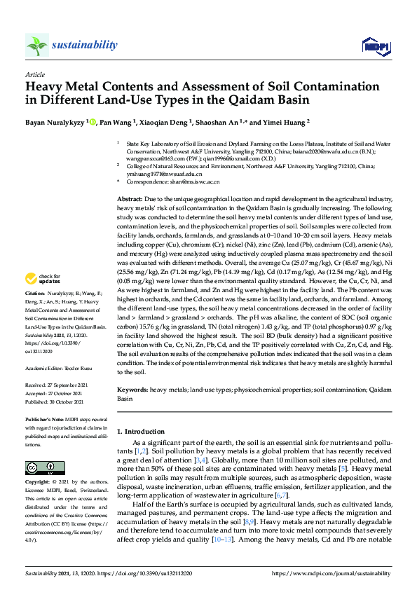 (PDF) Heavy Metal Contents and Assessment of Soil Contamination in ...